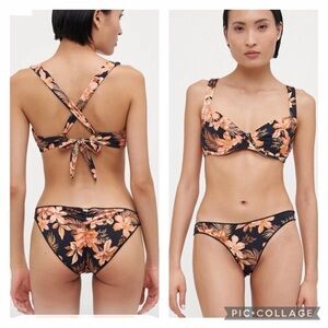 RIPCURL DESERT DREAMS D/DD BALCONETTE BIKINI TOP & FULL BIKINI BOTTOM, Medium